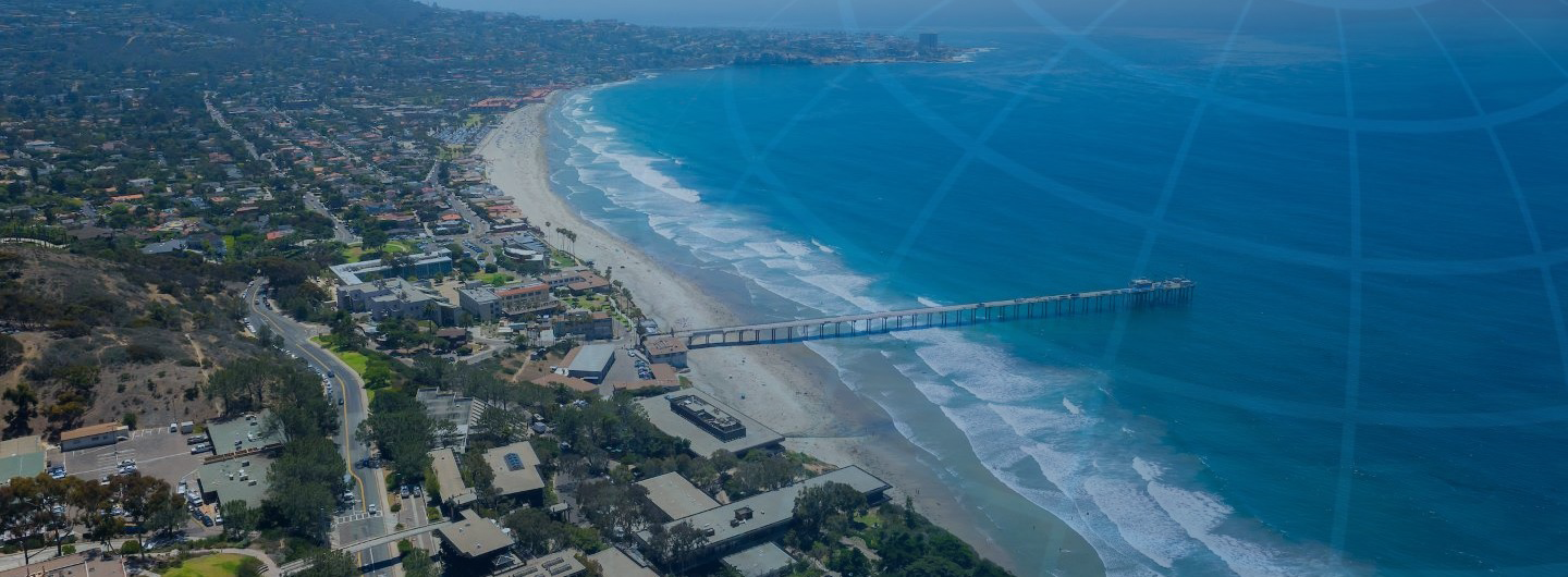 Aerial Shot of Campus with Ocean