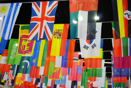 World Flags flying